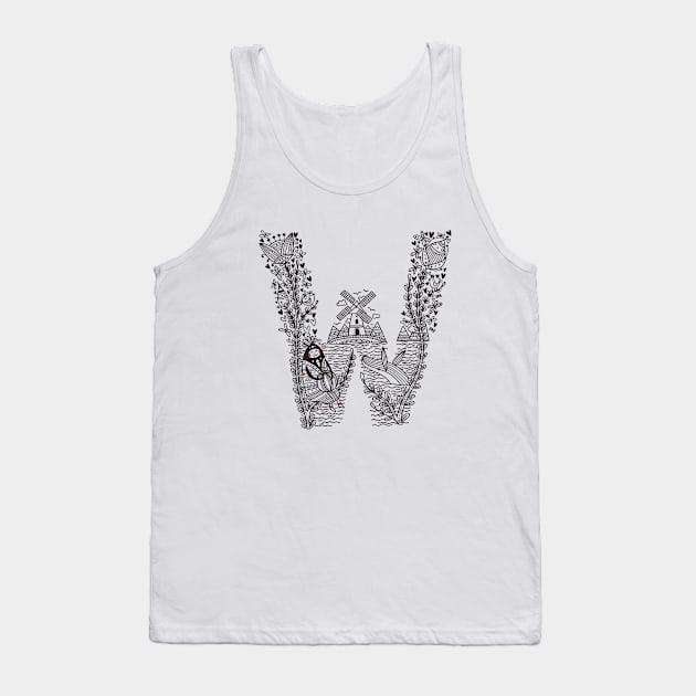 Letter W (Buu&Luu Alphabet) Tank Top by yuliia_bahniuk